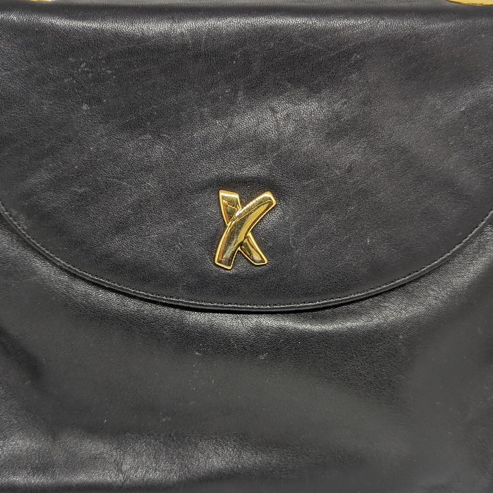 Vintage Paloma Picasso black leather handbag